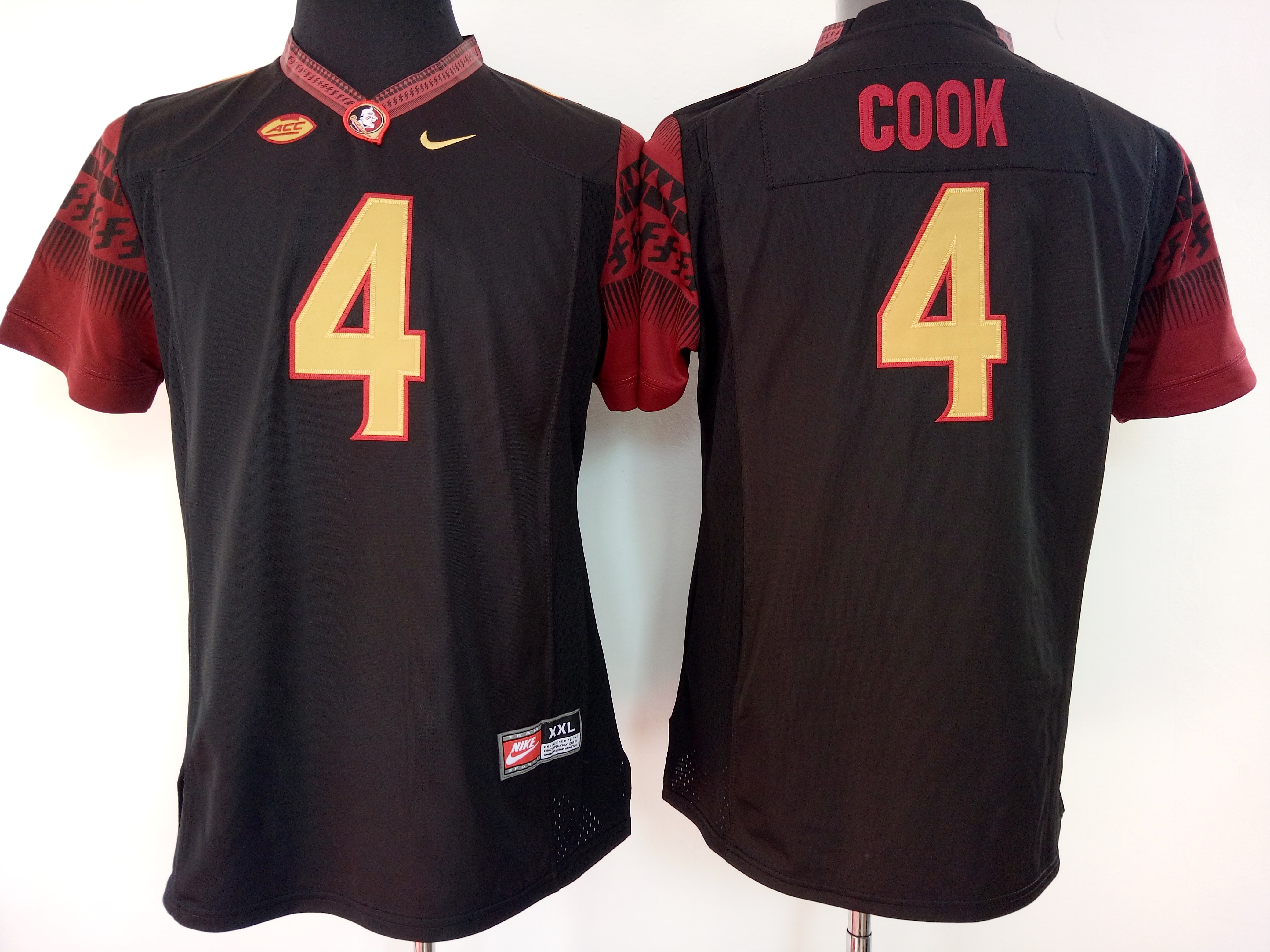 NCAA Womens Florida State Seminoles Black 4 Cook jerseys